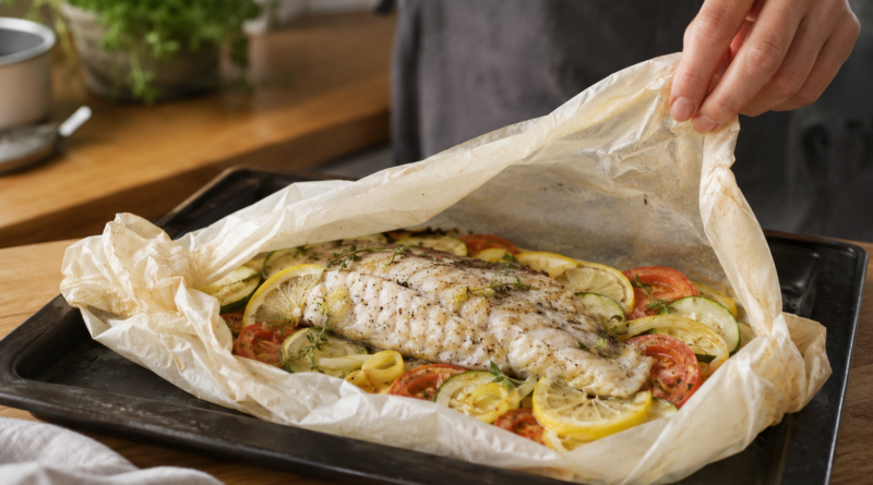 Pescado en papillote: cocción húmeda sin complicaciones