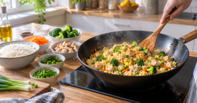 Arroz salteado con sobras seguras: orden de cocción