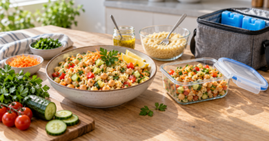 Cuscús hidratado en frío: ensaladas rápidas para llevar