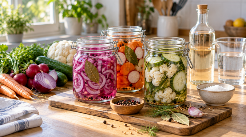 Encurtidos rápidos de vegetales: proporciones y conservación