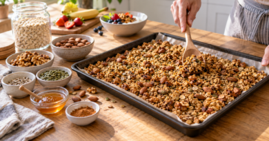 Granola casera con menos azúcar: proporciones y horneado