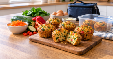 Muffins salados de vegetales: colación fácil de transportar
