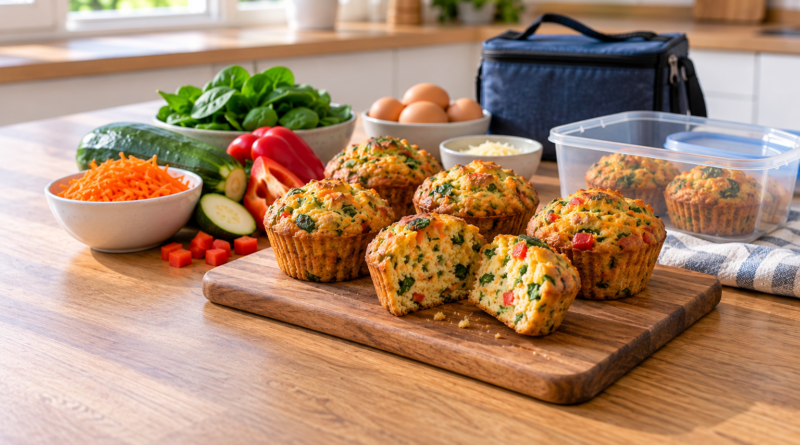 Muffins salados de vegetales: colación fácil de transportar