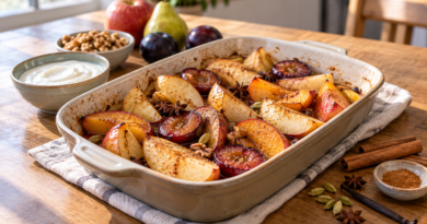 Frutas asadas: postre simple con especias