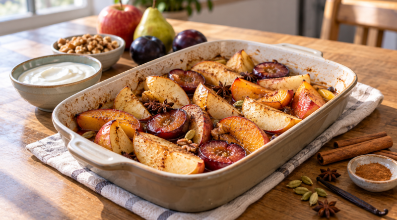 Frutas asadas: postre simple con especias