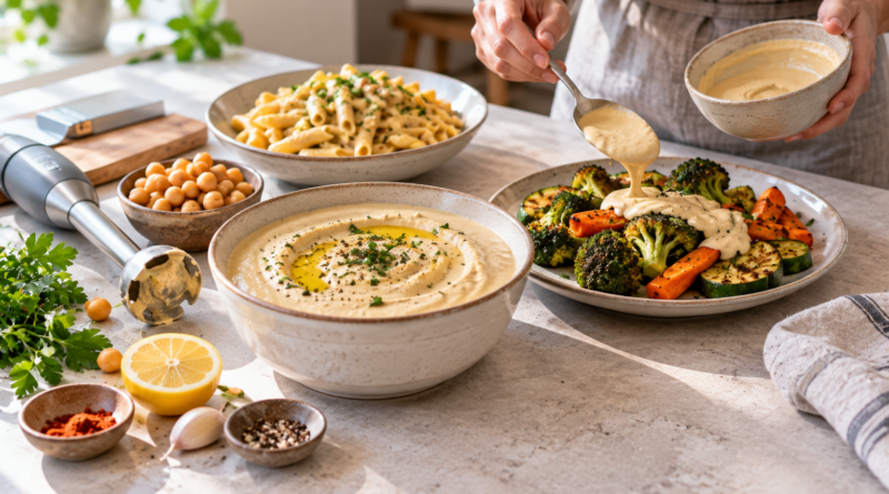 Garbanzos cremosos sin crema: base para pastas y vegetales