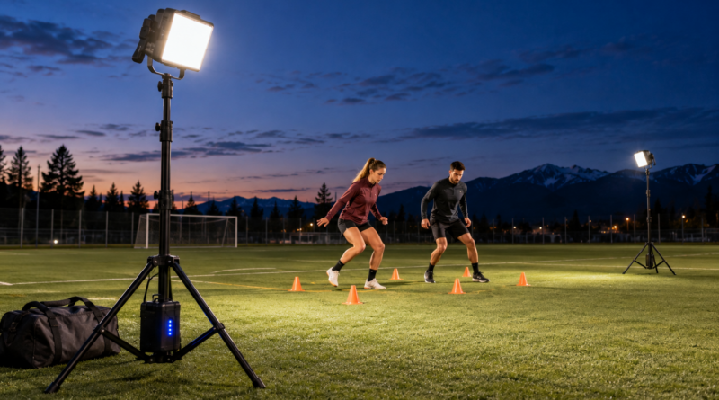 Iluminación portátil para entrenar afuera: autonomía y estabilidad