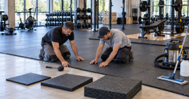 Pisos de caucho en gimnasios: espesor, unión y limpieza